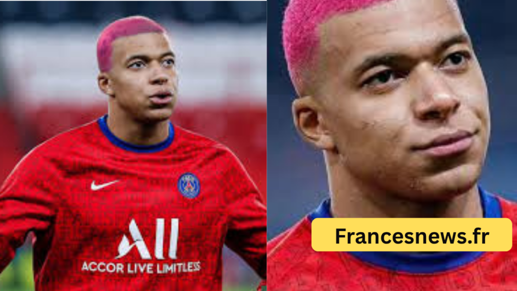 Mbappe cheveux rose